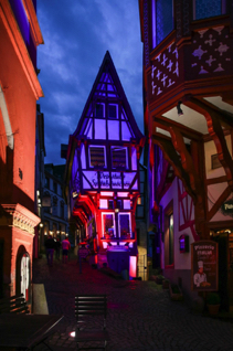 Zur Illumination in Bernkastel wurde das Spitzhäusschen mit Illuminiert