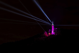 Illumination der Mariensäule Trier. Umgesetzt mit SGM P5, Showtec M800 und Robe Pointe